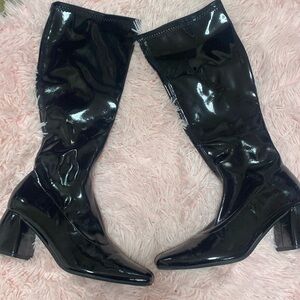 Black Latex Boots